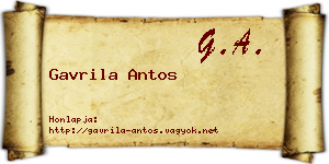 Gavrila Antos névjegykártya